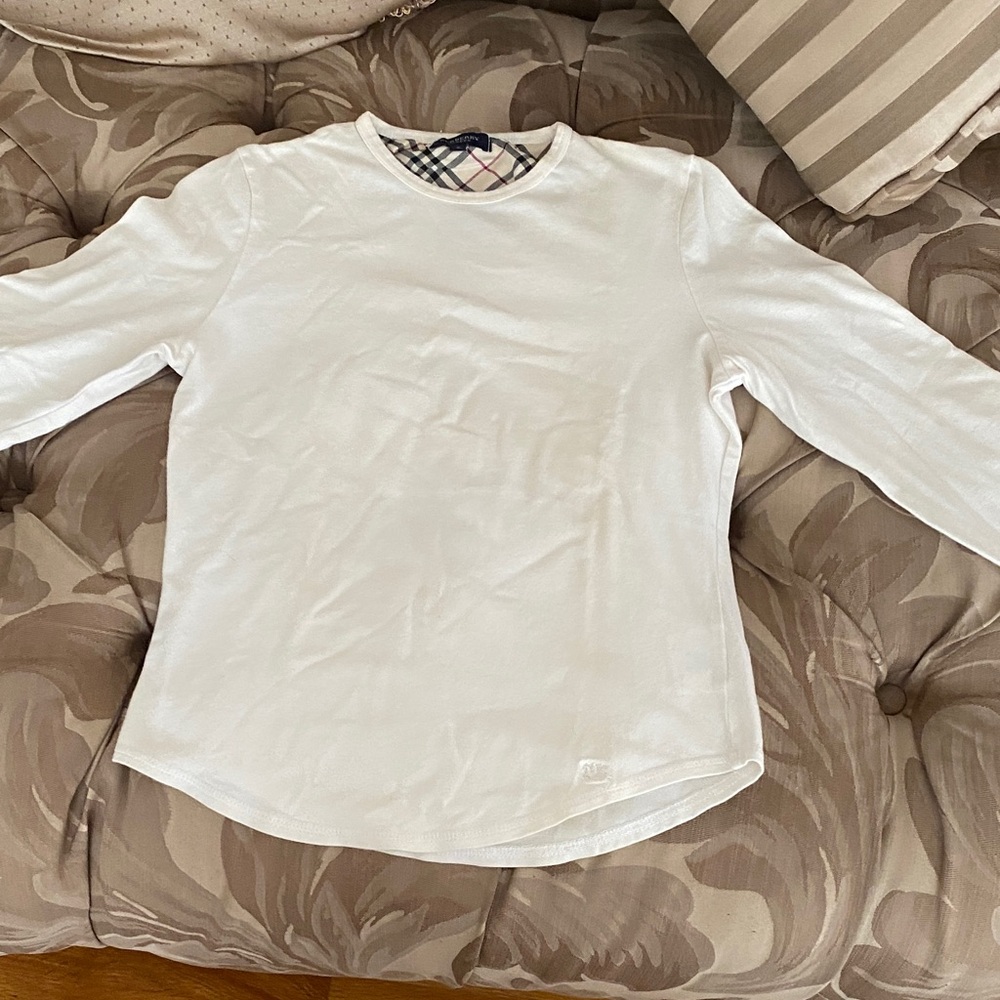 Burberry White Shirt with Check Pattern